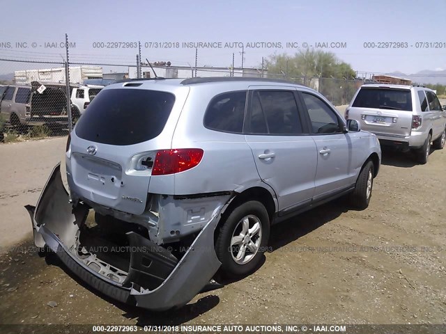 5NMSG13DX8H153294 - 2008 HYUNDAI SANTA FE GLS Light Blue photo 4