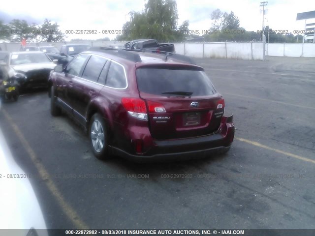 4S4BRDKC0C2261923 - 2012 SUBARU OUTBACK 3.6R LIMITED RED photo 3