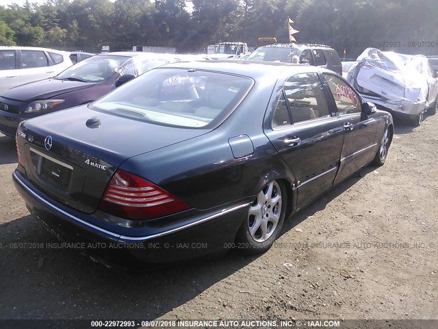 WDBNG84J24A416908 - 2004 MERCEDES-BENZ S 500 4MATIC BLUE photo 4