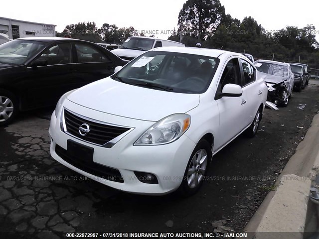 3N1CN7AP9CL900814 - 2012 NISSAN VERSA S/SV/SL WHITE photo 2