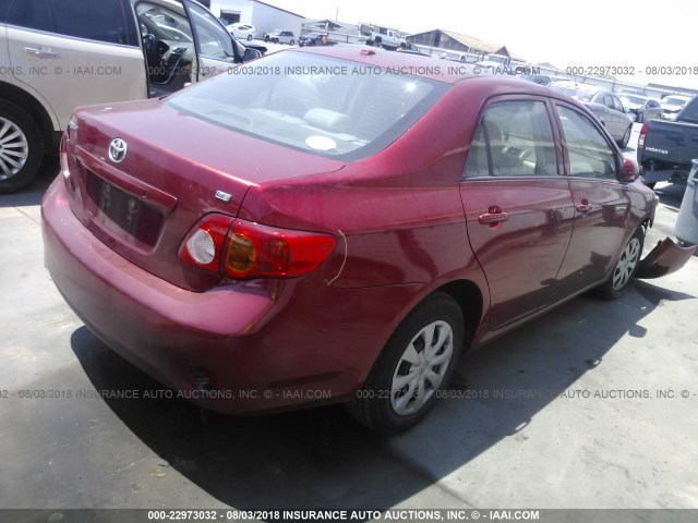 JTDBL40E799051376 - 2009 TOYOTA COROLLA LE/XLE RED photo 4