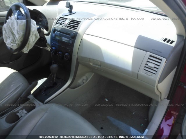 JTDBL40E799051376 - 2009 TOYOTA COROLLA LE/XLE RED photo 5