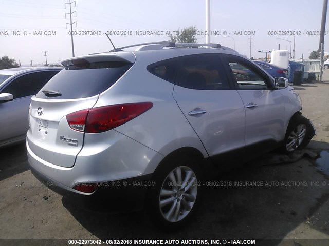 KM8JU3ACXCU376491 - 2012 HYUNDAI TUCSON GLS/LIMITED SILVER photo 4