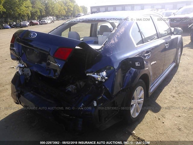 4S3BMCG61B3247523 - 2011 SUBARU LEGACY 2.5I PREMIUM BLUE photo 4