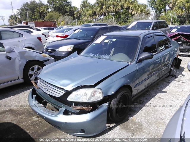 2HGEJ6614YH605430 - 2000 HONDA CIVIC SE BLUE photo 2