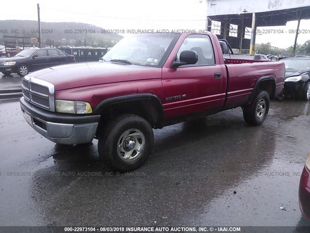 1B7HF16Y3XS172915 - 1999 DODGE RAM 1500 MAROON photo 2