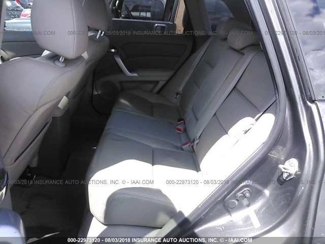 5J8TB18558A008132 - 2008 ACURA RDX TECHNOLOGY GRAY photo 8