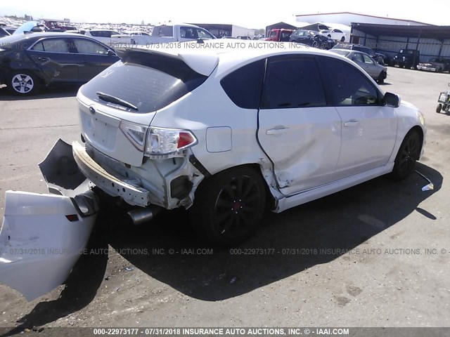 JF1GH76659G825392 - 2009 SUBARU IMPREZA WRX WHITE photo 4