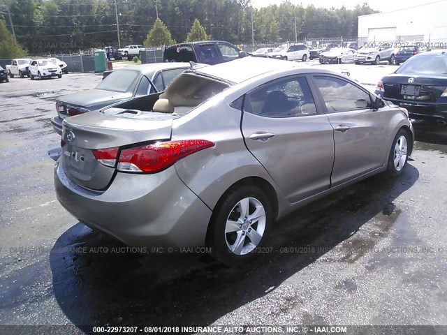 5NPDH4AE6CH120422 - 2012 HYUNDAI ELANTRA GLS/LIMITED BEIGE photo 4