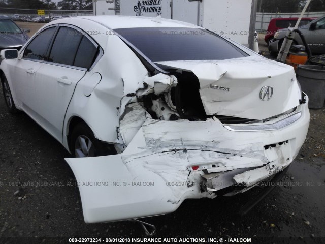 19UUA8F2XCA040107 - 2012 ACURA TL WHITE photo 6