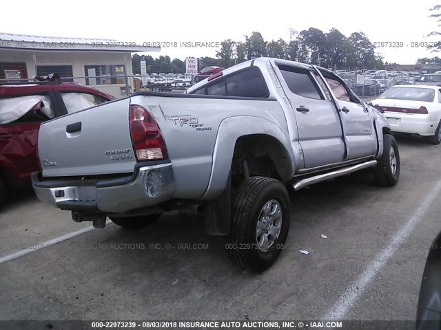 5TEJU62N37Z329516 - 2007 TOYOTA TACOMA DOUBLE CAB PRERUNNER SILVER photo 4