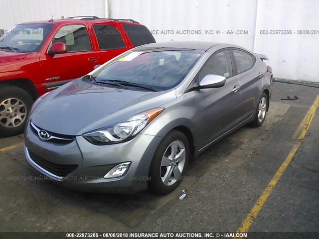 KMHDH4AE4CU324735 - 2012 HYUNDAI ELANTRA GLS/LIMITED GRAY photo 2