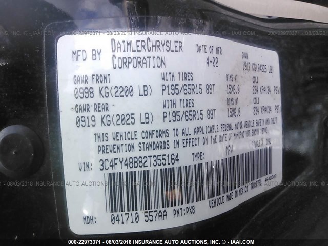 3C4FY48B82T355164 - 2002 CHRYSLER PT CRUISER CLASSIC 黑色 照片 9