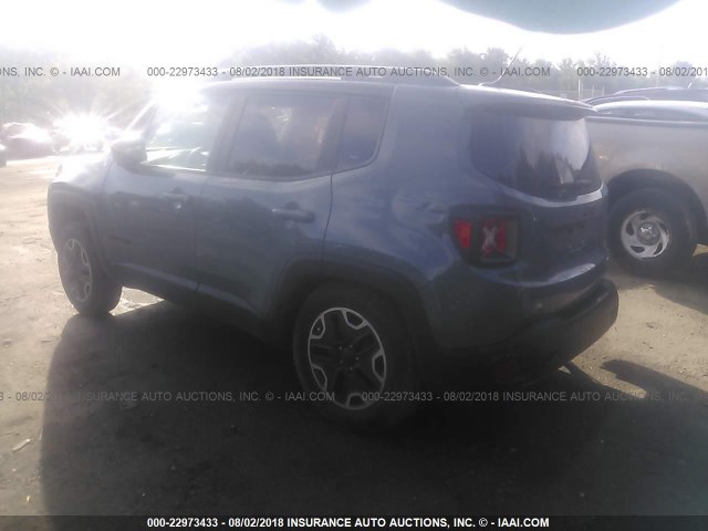 ZACCJBCT5GPD82395 - 2016 JEEP RENEGADE TRAILHAWK BLUE photo 3