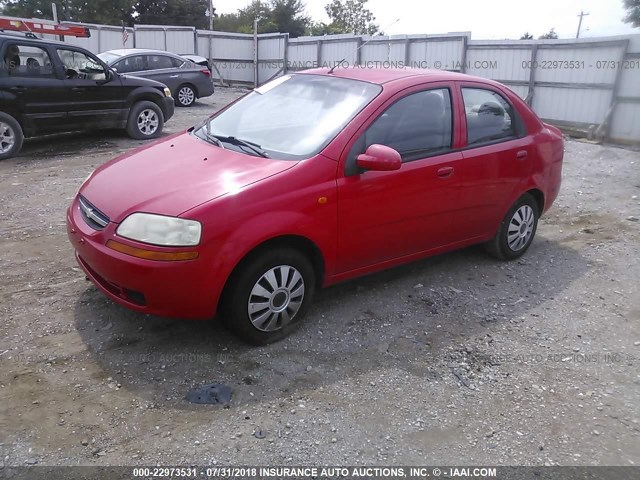 KL1TD526X4B138940 - 2004 CHEVROLET AVEO RED photo 2