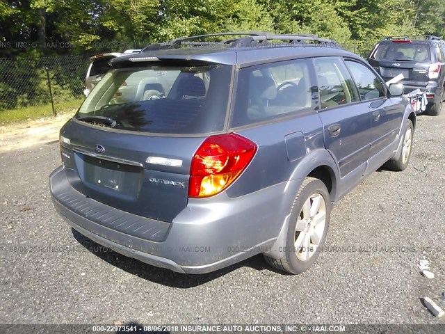 4S4BP61C567323701 - 2006 SUBARU LEGACY OUTBACK 2.5I BLUE photo 4