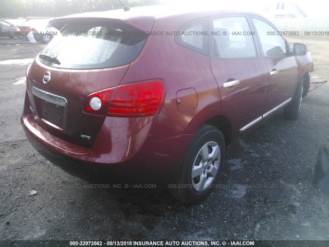 JN8AS5MV4BW289387 - 2011 NISSAN ROGUE S/SV/KROM RED photo 4