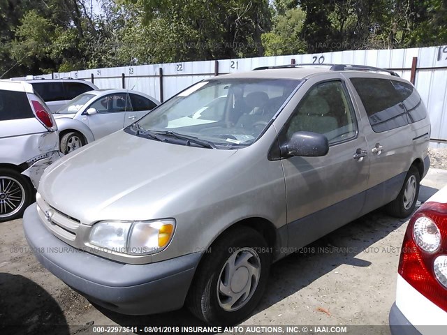 4T3ZF13C4YU227345 - 2000 TOYOTA SIENNA LE/XLE GOLD photo 2