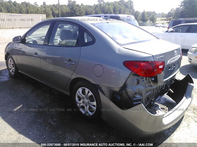 KMHDU4AD5AU021186 - 2010 HYUNDAI ELANTRA BLUE/GLS/SE GRAY photo 3