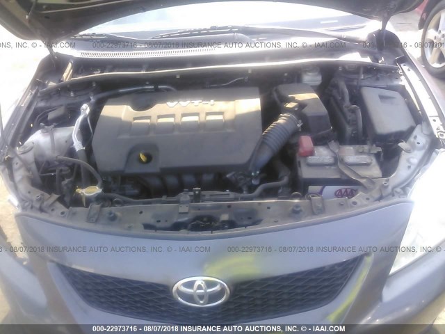 JTDBL40E599081282 - 2009 TOYOTA COROLLA LE/XLE GRAY photo 10