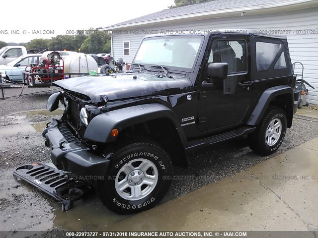 1C4AJWAG4DL558695 - 2013 JEEP WRANGLER SPORT BLACK photo 2