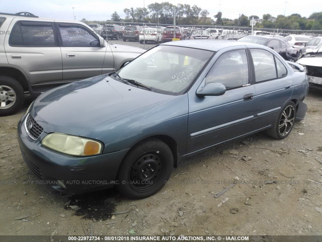 3N1CB51D02L660649 - 2002 NISSAN SENTRA XE/GXE Light Blue photo 2