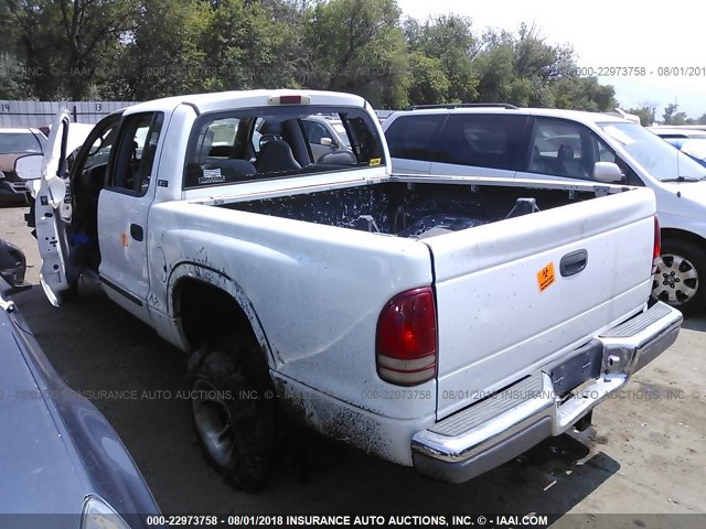 1B7HG2AZ5YS624870 - 2000 DODGE DAKOTA QUAD WHITE photo 3