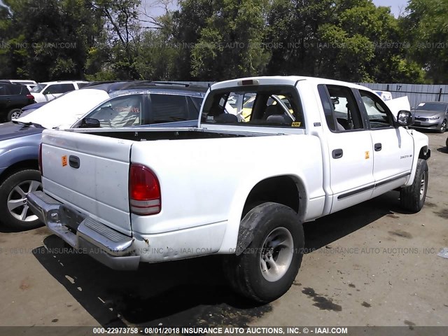 1B7HG2AZ5YS624870 - 2000 DODGE DAKOTA QUAD WHITE photo 4