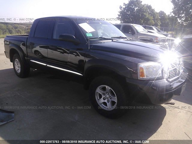 1D7HW58N45S224677 - 2005 DODGE DAKOTA QUAD LARAMIE BLACK photo 1