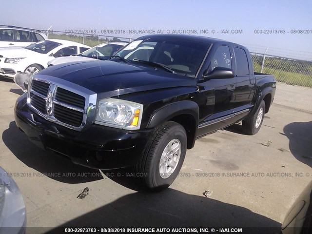 1D7HW58N45S224677 - 2005 DODGE DAKOTA QUAD LARAMIE BLACK photo 2