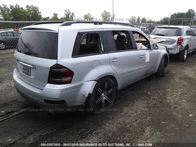 4JGBF71E07A150667 - 2007 MERCEDES-BENZ GL 450 4MATIC SILVER photo 4