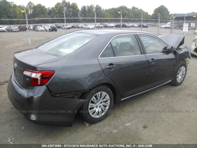 4T4BF1FK0DR277088 - 2013 TOYOTA CAMRY L/SE/LE/XLE GRAY photo 4