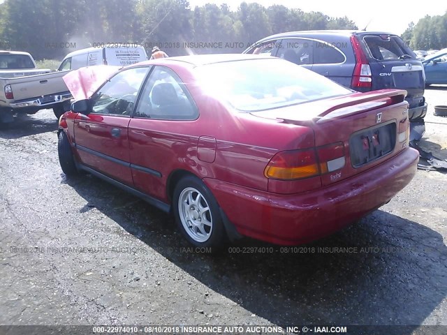 1HGEJ7123VL014381 - 1997 HONDA CIVIC HX RED photo 3