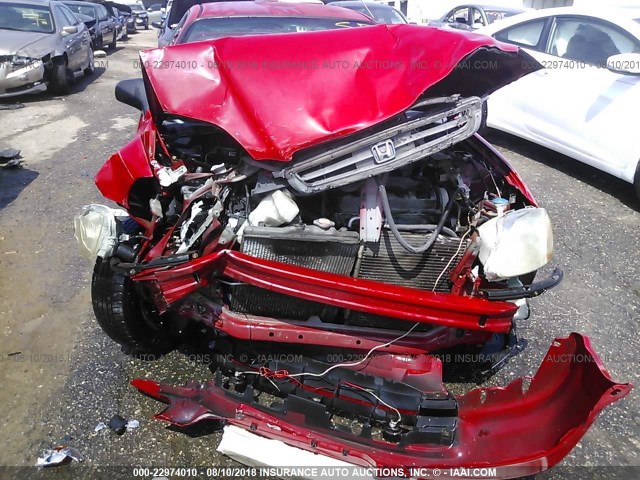 1HGEJ7123VL014381 - 1997 HONDA CIVIC HX RED photo 6