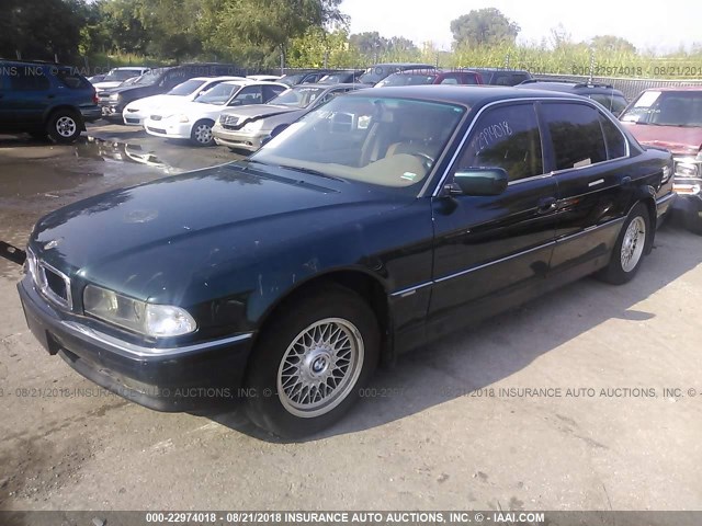 WBAGJ8321WDM20971 - 1998 BMW 740 IL GREEN photo 2