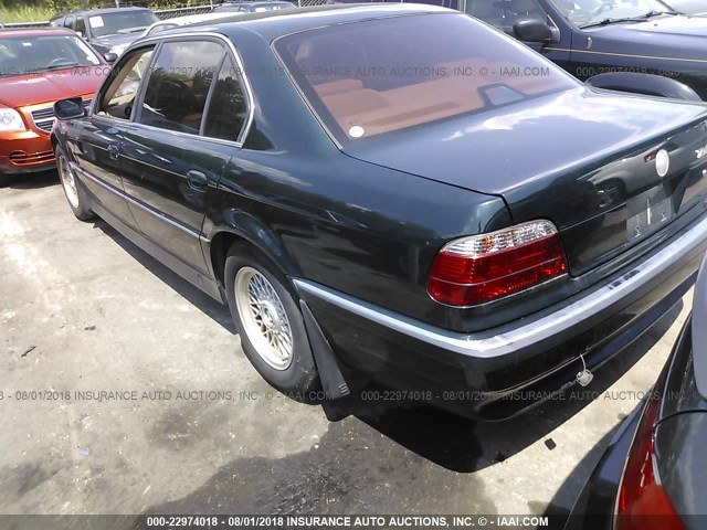 WBAGJ8321WDM20971 - 1998 BMW 740 IL GREEN photo 3