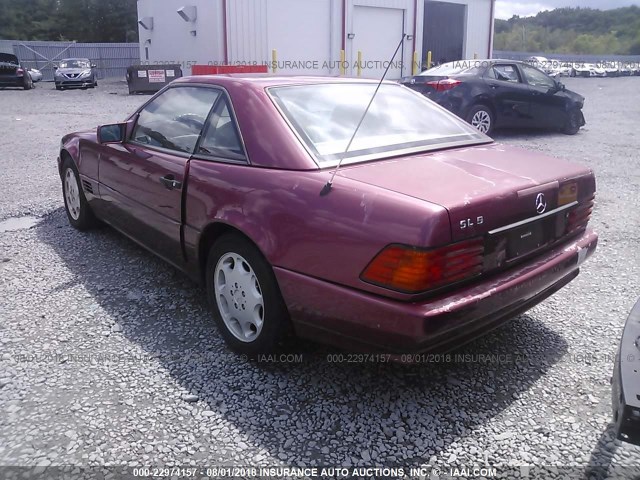 WDBFA67E6SF115356 - 1995 MERCEDES-BENZ SL 500 MAROON photo 3