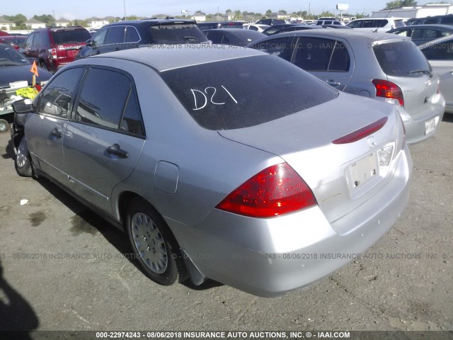 1HGCM56137A140547 - 2007 HONDA ACCORD VALUE SILVER photo 3