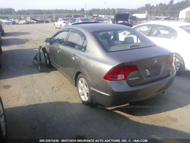 1HGFA15878L071199 - 2008 HONDA CIVIC EX GRAY photo 3