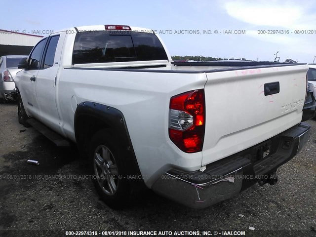 5TFRM5F15EX078782 - 2014 TOYOTA TUNDRA DOUBLE CAB SR/SR5 WHITE photo 3