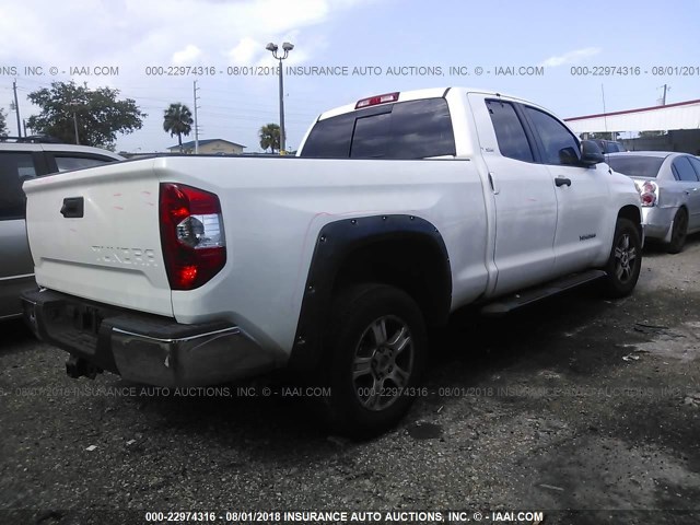 5TFRM5F15EX078782 - 2014 TOYOTA TUNDRA DOUBLE CAB SR/SR5 WHITE photo 4