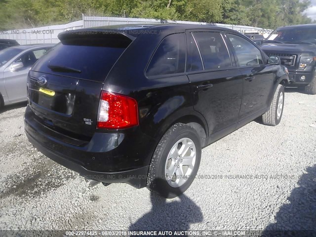 2FMDK4JC7DBA65066 - 2013 FORD EDGE SEL BLACK photo 4