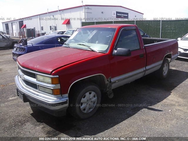 1GCEC14R1VZ175372 - 1997 CHEVROLET GMT-400 C1500 RED photo 2