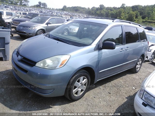 5TDZA23C54S163557 - 2004 TOYOTA SIENNA CE/LE Light Blue photo 2