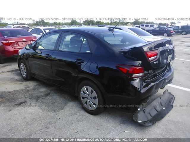 3KPA24AB2JE058240 - 2018 KIA RIO LX/S BLACK photo 3