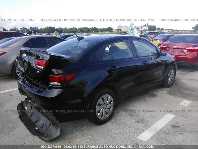 3KPA24AB2JE058240 - 2018 KIA RIO LX/S BLACK photo 4