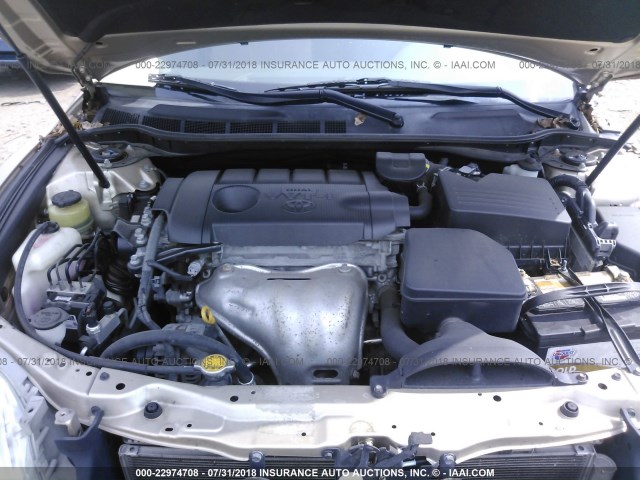 4T1BF3EK3AU109481 - 2010 TOYOTA CAMRY SE/LE/XLE ოქროსფერი ფოტო 10