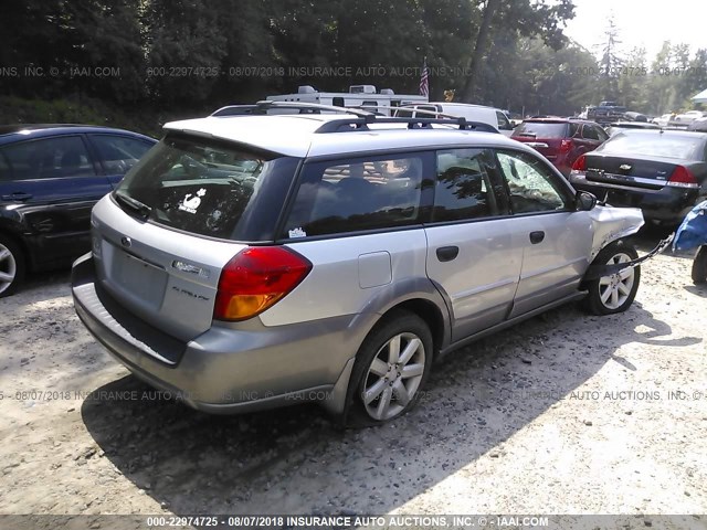 4S4BP61C977344438 - 2007 SUBARU LEGACY OUTBACK 2.5I SILVER photo 4