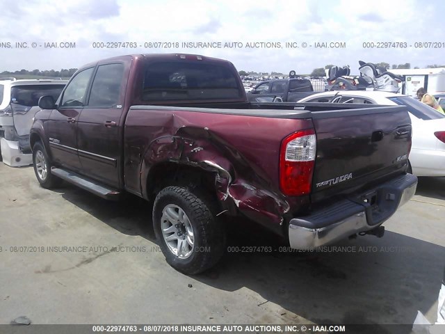 5TBDT44145S468328 - 2005 TOYOTA TUNDRA DOUBLE CAB SR5 RED photo 3
