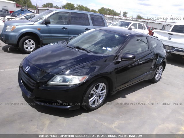 JHMZF1D69BS009974 - 2011 HONDA CR-Z EX BLACK photo 2